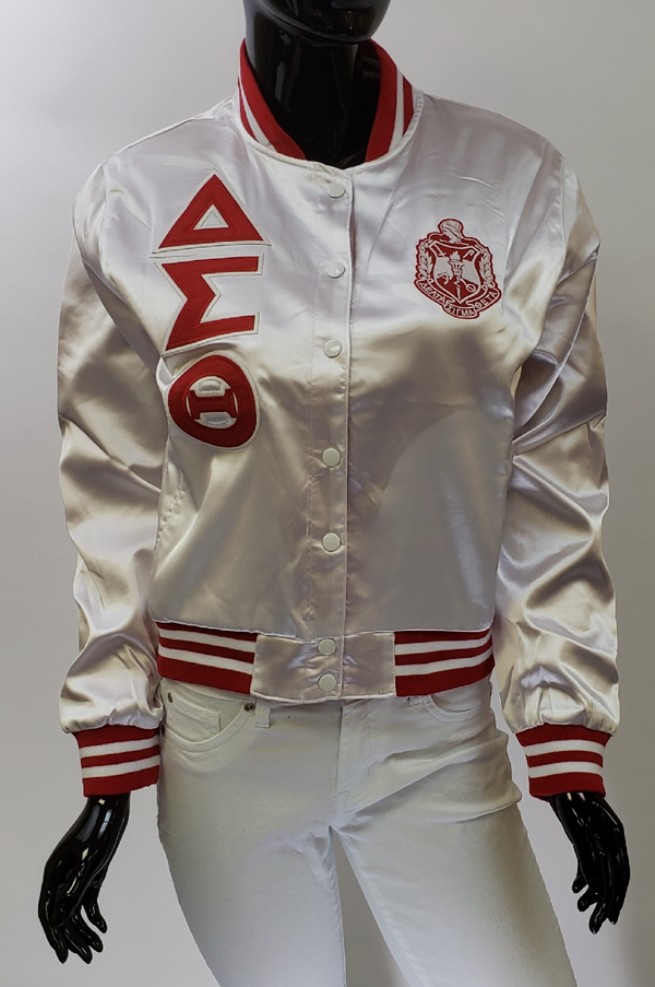 PreMade Satin Baseball Jacket - Delta Sigma Theta®️ -Greek_Paraphernalia - M3 Greek