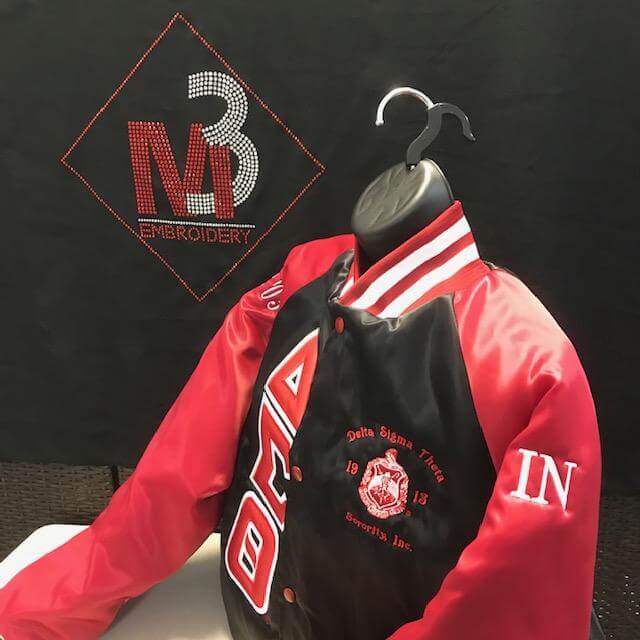 M3 Custom Color Block Satin Baseball Jacket - Delta Sigma Theta®️ -Greek_Paraphernalia - M3 Greek