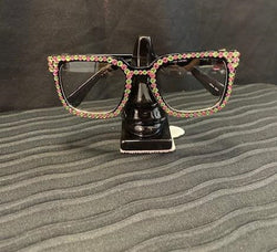 Pink/Green Square Crystal Glasses