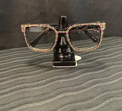 Pink/Green Square Crystal Glasses