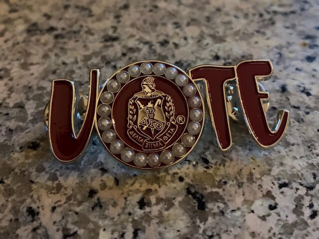 All new 22 Pearl, VOTE Lapel Pin- Delta Sigma Theta®️ -Greek_Paraphernalia - M3 Greek