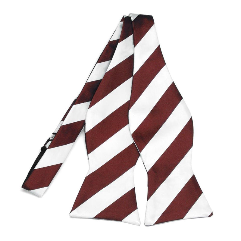 Kappa Alpha Psi-Maroon and White Striped Self-Tie Bow Tie