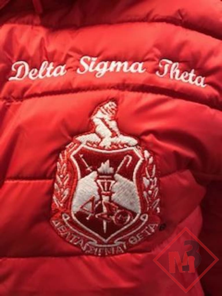 M3GREEK®️ Custom Padded Jacket with removable hood- Delta Sigma Theta®️ -Greek_Paraphernalia - M3 Greek