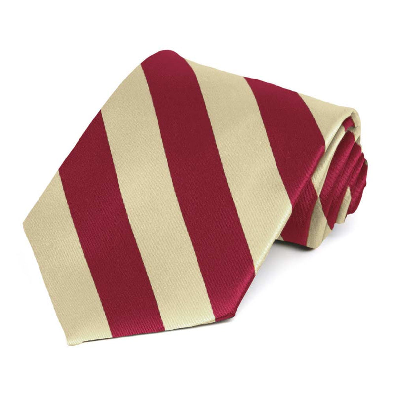 Kappa Alpha Psi-Strip Neck Tie: Crimson Red/Cream