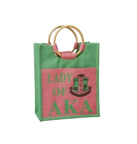 Mini Jute Bag - Alpha Kappa Alpha®️ -Greek_Paraphernalia - M3 Greek