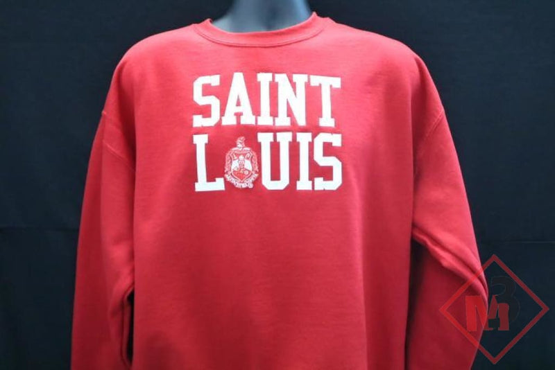 Delta Rep Your City Twill Letter Tee W/coa Medium / Red Saint Louis - Long Sleeve Shirts