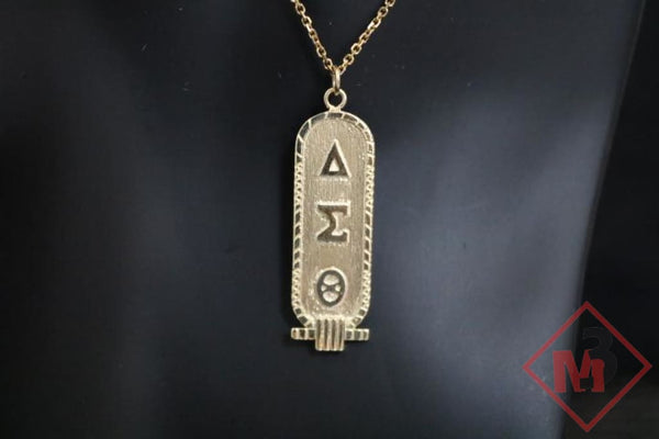 Delta Sigma Theta®-14K Gold Custom Made Cartouche Pendant Fine Jewelry