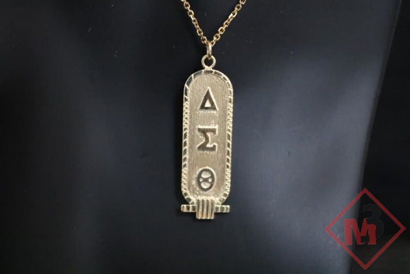 Delta Sigma Theta®-14K Gold Custom Made Cartouche Pendant Fine Jewelry