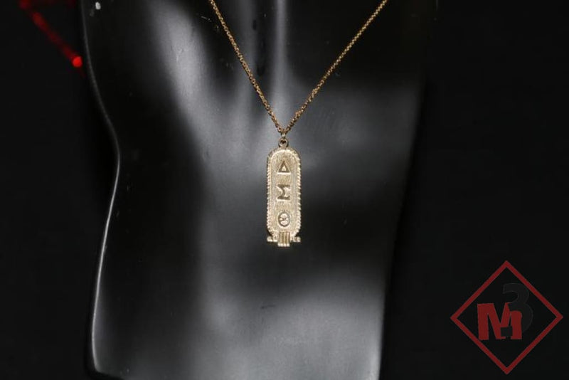 Delta Sigma Theta®-14K Gold Custom Made Cartouche Pendant Fine Jewelry