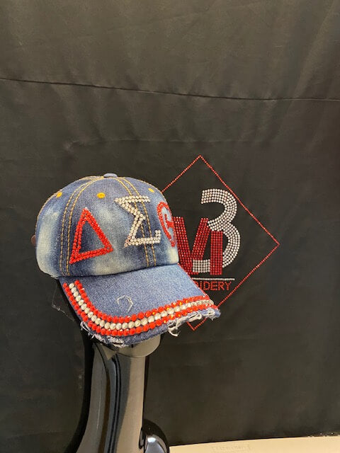 Delta Sigma Theta®️ Bling Baseball Cap -Greek_Paraphernalia - M3 Greek