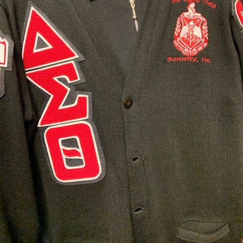 Custom Chenille Varsity Cardigan Sweater - Delta Sigma Theta®️ -Greek_Paraphernalia - M3 Greek