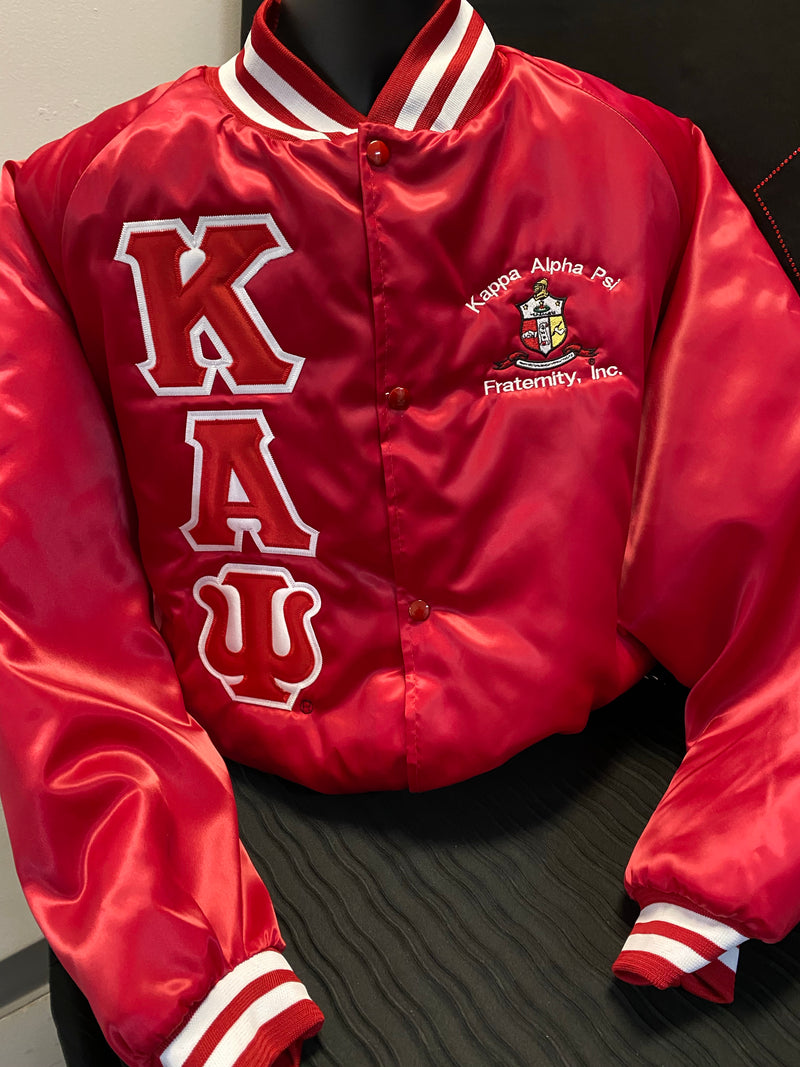 Satin Baseball Jacket - Kappa Alpha Psi -Greek_Paraphernalia - M3 Greek