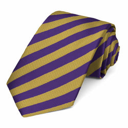 Omega Psi Phi-Strip Neck Tie: Purple/Gold