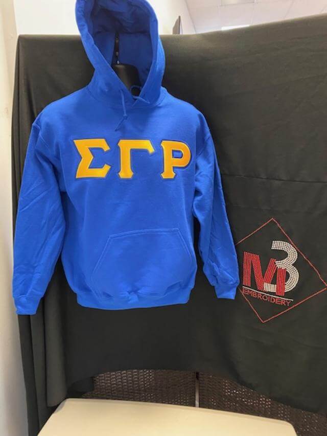 Twill Letter Hoodies - Sigma Gamma Rho®️ -Greek_Paraphernalia - M3 Greek