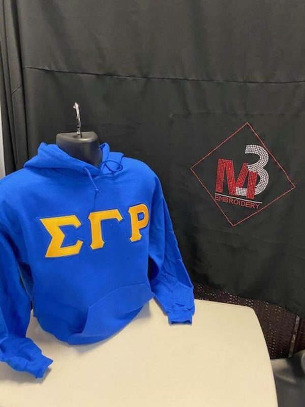 Twill Letter Hoodies - Sigma Gamma Rho®️ -Greek_Paraphernalia - M3 Greek