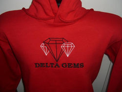 Delta Gems Embroidered Logo Hoodie -Greek_Paraphernalia - M3 Greek